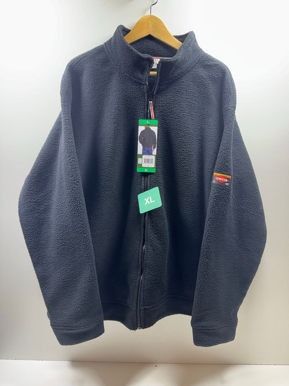 Orvis Men’s Fleece Full Zip Jacket Black Sz XL New Polyester Outdoor Gorpcore